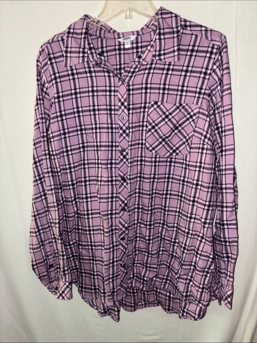Sonoma Purple Plaid Flannel Shirt